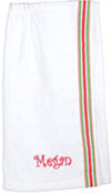 Youth Bath Wraps - White with Pink-Green Stripe (W51)