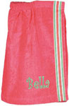 Toddler Bath Wraps - Pink with Pink-Green Stripe (W59)