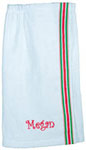 Toddler Bath Wraps - White with Pink-Green Stripe (W59)