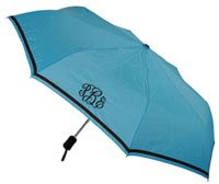 Adult Umbrellas - Aqua with Brown Trim (W61)