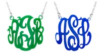 Acrylic Cut-Out Monogram Necklace - Script Monogram (Split Chain Style)