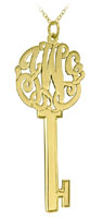 Gold Vermeil Cutout Key Necklace