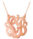 Rose Gold Vermeil Cutout Double Initial Necklace