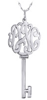 Sterling Silver Cutout Key Necklace