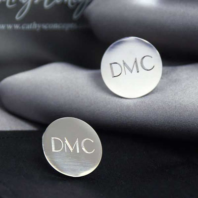Personalized Gifts - Silver Round Cuff Links (1101S)