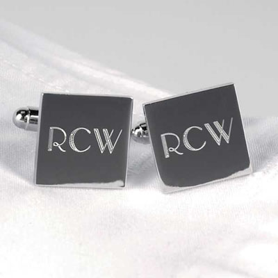 Personalized Gifts - Silver Square Cuff Links (1103S)