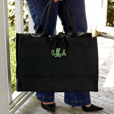 Personalized Gifts - Damask Fabric Tote Bag (2073)