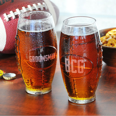 Personalized Gifts - Custom Glass Football Tumbler (2115)