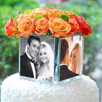 Personalized Gifts - Square Glass Photo Vase (#3910)