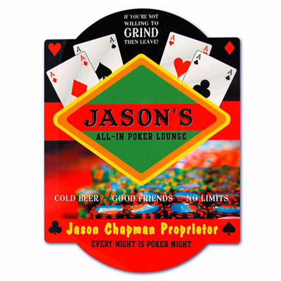 Personalized Gifts - Poker Table Bar Sign (BS19)