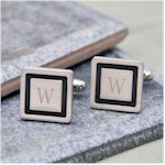 Personalized Gifts - Black Border Designer Cuff Links (1111S)