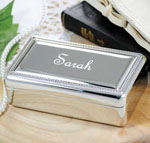 Personalized Gifts - Beaded Silver Jewelry Box (1519)