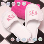 Personalized Gifts - White or Pink Trimmed Slippers (1779ML-SM-1778ML-SM )