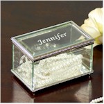 Personalized Gifts - Engraved Beveled Glass Jewelry Box
