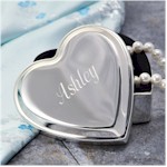 Personalized Gifts - Engraved Silver Heart Keepsake Box
