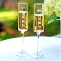 Personalized Gifts - Contemporary Champagne Flutes (3668)