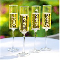 Personalized Gifts - Contemporary Champagne Flutes (Set of 4 - CB3668-4)