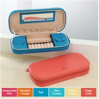 Personalized Gifts - Personalized Leather Slim Zip-Around Jewelry Case (RW25)