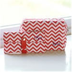 Personalized Gifts - Chevron Spa Bag & Makeup Roll Brush Set (S2091)