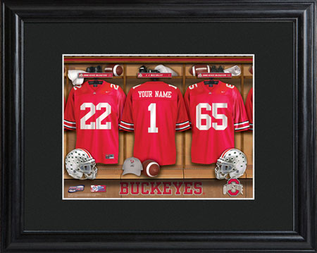 College Football Locker Room w/Wood Frame - Ohio State (GC733)