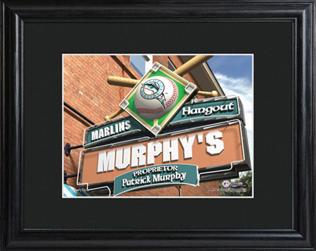 MLB Pub Print w/Wood Frame - Marlins (GC730)