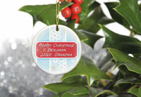 Personalized Holiday Ornaments - Snowflakes Stripes (GC766)