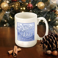 Winter Holiday Coffee Mugs - Blue Snowday
