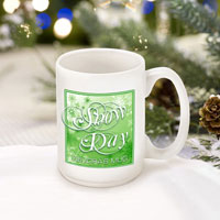 Winter Holiday Coffee Mugs - Green Snowday