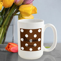 Polka Dot Coffee Mug - Cocoa