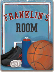 Personalized Sports Canvas Sign - Basketball