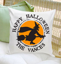 Personalized Halloween Throw Pillows - Witch