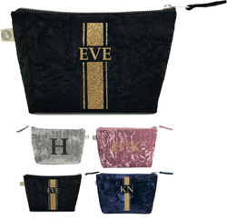 Luxe Bags by Quilted Koala (Personalized Velvet Makeup Bag)