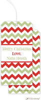 Hanging Gift Tags by Little Lamb Design (Chevron - Green & Red Stripes)