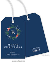 Hanging Gift Tags by PicMe Prints (Berries & Blooms Wreath Navy)
