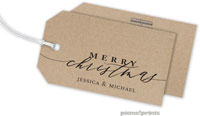 Hanging Gift Tags by PicMe Prints (Merry Christmas Calligraphy Kraft)