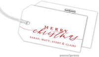 Hanging Gift Tags by PicMe Prints (Merry Christmas Calligraphy White)