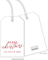 Hanging Gift Tags by PicMe Prints (Merry Christmas Calligraphy White)
