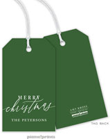 Hanging Gift Tags by PicMe Prints (Merry Christmas Calligraphy Green)