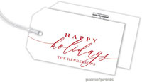 Hanging Gift Tags by PicMe Prints (Happy Holidays Calligraphy White)