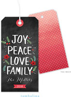 Hanging Gift Tags by Tumbalina - Organic Joy Peace Love Family