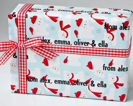 Name Maker Personalized Gift Wrap - Beary Christmas