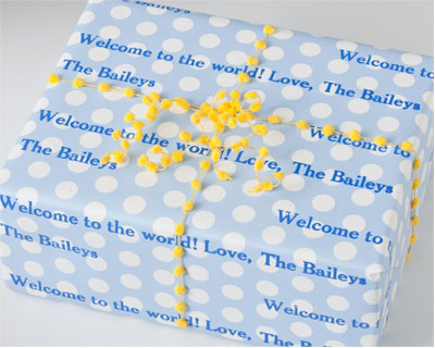 Name Maker Personalized Gift Wrap/Wrapping Paper - Bluetiful Dots (GW-BLUETIFULDOTS)
