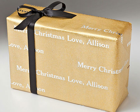 Name Maker Personalized Gift Wrap - Gold Sparkle