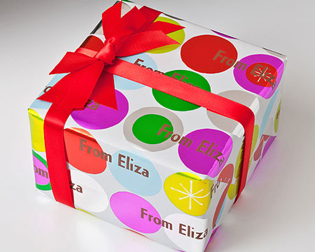 Name Maker Personalized Gift Wrap - Metallic Dot