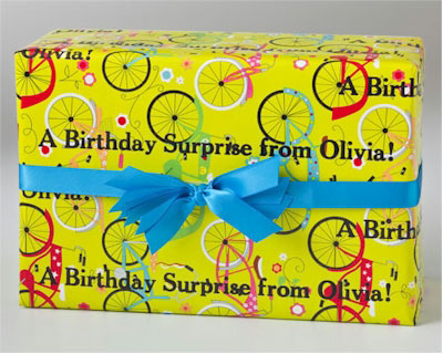 Name Maker Personalized Gift Wrap/Wrapping Paper - Pedal Power (GW-PEDALPOWER)