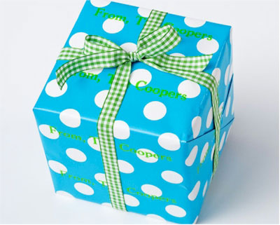 Name Maker Personalized Gift Wrap/Wrapping Paper - Preppy Dot Turquoise (GW-PREPPYDOTTURQUOISE)
