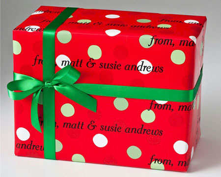 Name Maker Personalized Gift Wrap - Santa Spots