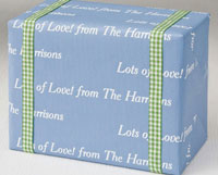 Name Maker Personalized Gift Wrap - Biloxi Blue (Recycled Paper)