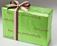 Name Maker Personalized Gift Wrap - Green Sparkle