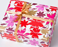 Name Maker Personalized Gift Wrap - Poinsetta Blossom